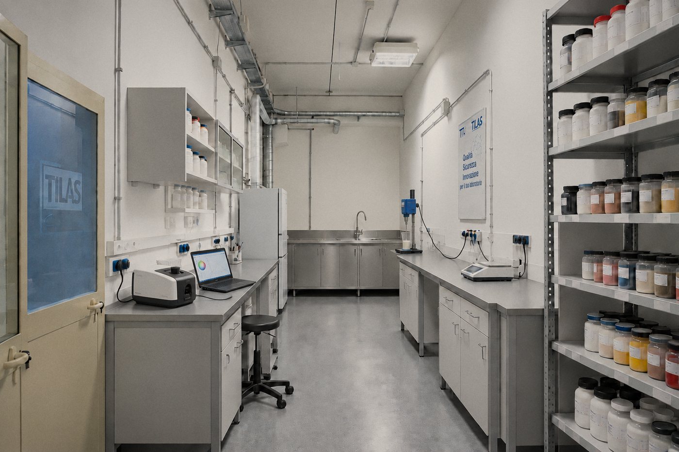 Laboratorio Tilas: controllo colore e formulazione