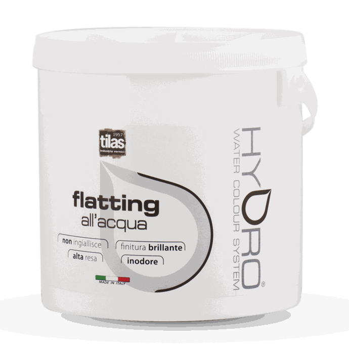 Barattolo Flatting all'acqua — Finitura trasparente brillante per legno — non ingiallente