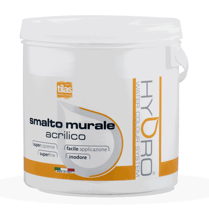 Barattolo Smalto murale acrilico — Smalto all'acqua per pareti — disponibile satinato e opaco